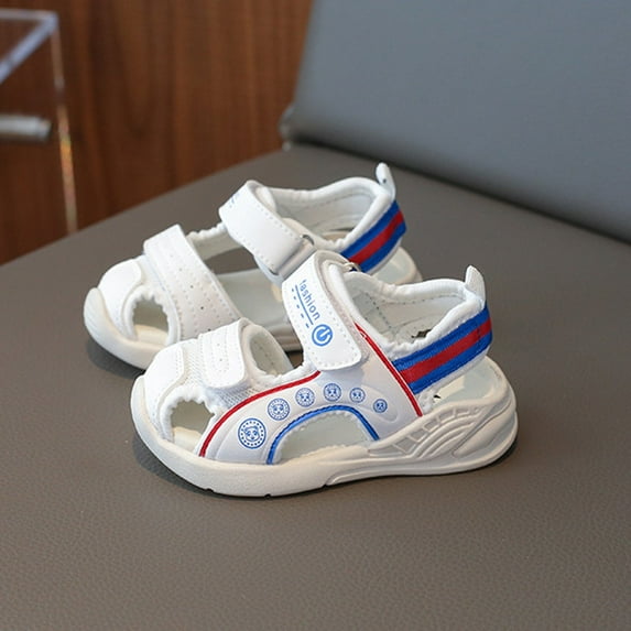 Ticikt Baby Boy Girl Closed Toe Quick-Drying Sandals Lightweight Breathable Summer Shoes Infant Non-Slip First Walking,Color:Blue,Size:6-9 Months