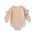 thumbnail image 1 of Ticikt Baby Boy Girl Knit Sweater Bubble Romper Oversized Crewneck Sweatshirt Jumpsuit Cute Fall Outfits Polyester Soft Breathable,Color:Beige, 1 of 8