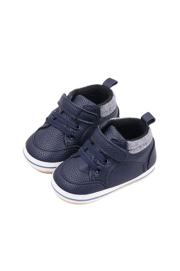 Baby Boys Girls Classic PU Leather Wedding Loafers Toddler Oxford Dress Shoes First Steps Walking Flat Lazy Crib Shoe,Color:Blue,12-18 Months