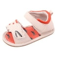 thumbnail image 1 of Ticikt Baby Boys Girls Summer Beach Sandals Soft Rubber Sole Toddler Outdoor Closed-Toe First Walker Shoes,Color:Beige,Size:0-6 Months, 1 of 7