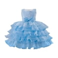 thumbnail image 1 of Ticikt Baby Elegant Flower Girls Dresses with Bow Special Occasion Wedding Birthday Party Fancy Tiered Gown, 1 of 6