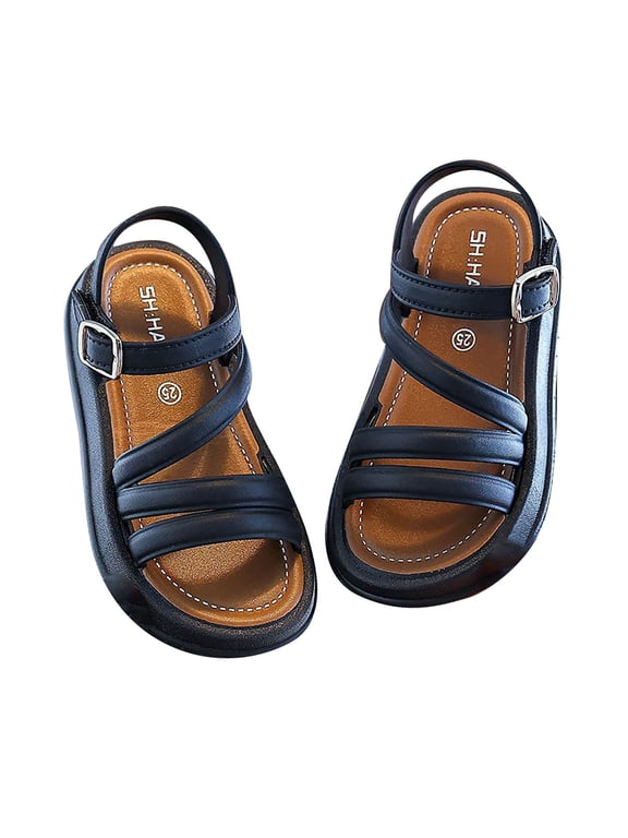 Baby Girls Boys Sparkly Bowknot Sandals Soft Anti- Rubber Sole Summer Outdoor Shoes Toddler First Walkers,Color:Black,Size:1.5-2 Years