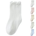 thumbnail image 1 of Ticikt Baby Mesh Socks, Summer Thin Cotton Socks with Ruffle Top for Infant,White, 1 of 4