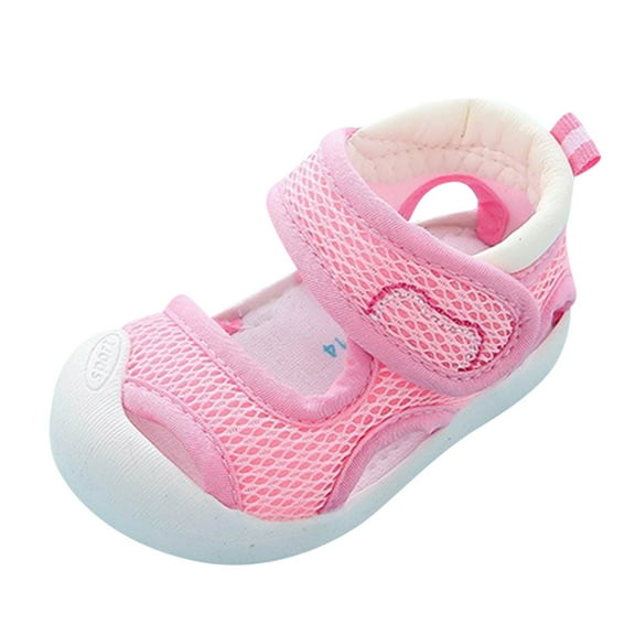 Ticikt Baby Sandals Non- Soft Sole Toddler Water Shoes Breathable Mesh Boys and Girls Toddler Sandals Lightweight Baby First Walking Shoes,Color:Pink,4