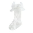 thumbnail image 1 of Ticikt Baby Socks Fashion Soft Calf Socks Knee High Lace Large Bow Knot Stockings,Color:White, 1 of 7