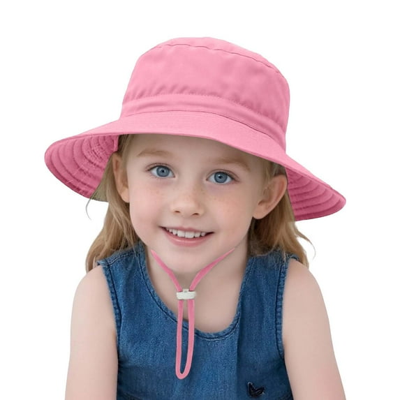 Ticikt Baby Sun Hat Toddler Bucket Hats Summer Sun Protective Kids Beach Hats Wide Brim Outdoor Camping Hat for Boys Girls 0-6Y