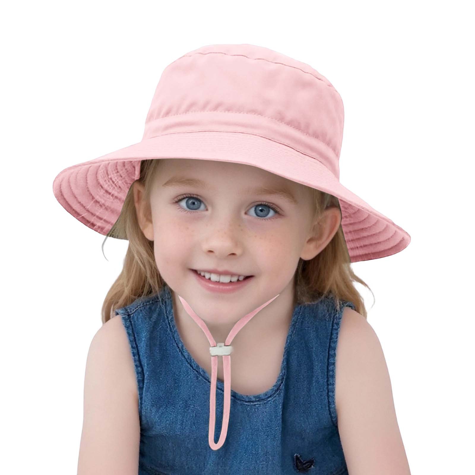 Ticikt Baby Sun Hat Toddler Bucket Hats Summer Sun Protective Kids Beach Hats Wide Brim Outdoor Camping Hat for Boys Girls 0-6Y