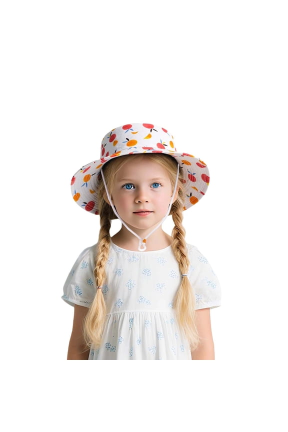 Baby Sun Hat Toddler Bucket Hats Summer Sun Protective Kids Beach Hats Wide Brim Outdoor Camping Hat for Boys Girls 1-8Y