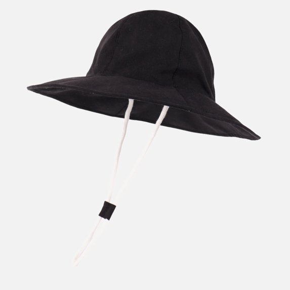 Ticikt Baby Sun Hat, Wide Brim Sun Protection Bucket Hat with Adjustable Chin Strap,Black