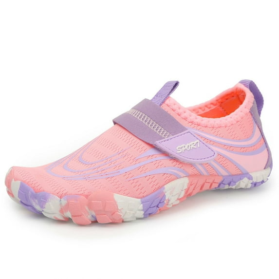 Ticikt Barefoot Water Shoes for Kids - Wide Toe and Quick-drying Sand Shoes Toddler for Hiking Swim Beach Pool Accessories, Camping Must-Haves for Boys Girls,Color:Pink,Size:13.5