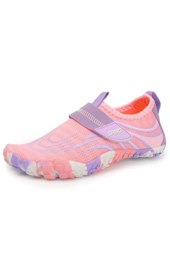Barefoot Water Shoes for Kids - Wide Toe and Quick-drying Sand Shoes Toddler for Hiking Swim Beach Pool Accessories, Camping Must-Haves for Boys Girls,Color:Pink,Size:3