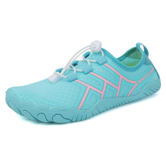 Ticikt Barefoot Water Shoes for Kids - Wide Toe and Quick-drying Sand Shoes Toddler for Hiking Swim Beach Pool Accessories, Camping Must-Haves for Boys Girls,Color:Sky Blue,Size:7.5