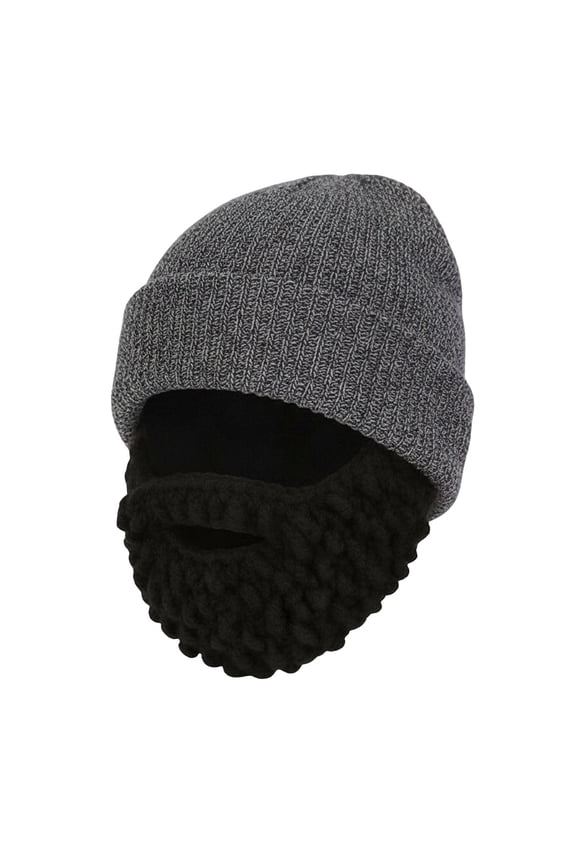 Ticikt Beard Beanie - Original Handmade Knit Hat and Removable Beard,Color:Grey