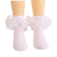 thumbnail image 1 of Ticikt Big Ruffle Ankle Socks Lace Frilly Cute Socks-Soft Cotton Girls Sock,Color:White,1-3 Years, 1 of 4
