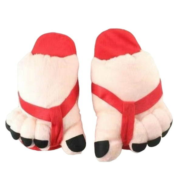 Ticikt Big Toe Shoes,Cartoon Toe Shoes,Warm Soft Slippers,Male Female Winter Cartoon Funny Indoor Shoes,Color:Red,Size:8-10