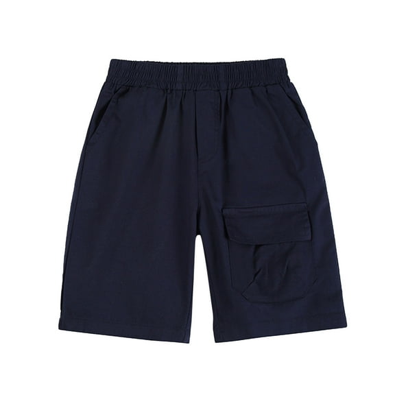Ticikt Boy's Summer Khaki Shorts, Boys Shorts School Uniform Flat Front Twill Chino Shorts,Color:Blue,3-4 Years