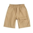 thumbnail image 1 of Ticikt Boy's Summer Khaki Shorts, Boys Shorts School Uniform Flat Front Twill Chino Shorts,Color:Khaki,3-4 Years, 1 of 9