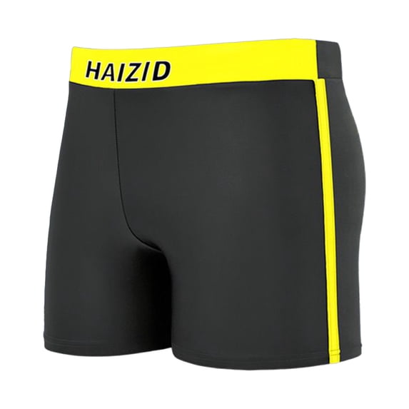 Ticikt Boy's Swim Trunks Kids Swimming Shorts Boxer Swimwear Summer Beach Compression Bathing,Color:Yellow,Size:L