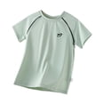 thumbnail image 1 of Ticikt Boy's UPF 50+ Rash Guard Athletic Shirts Short Sleeve Sport Fishing Surfing Water Beach Shirts Quick Drying Top,Color:Green,Size:130, 1 of 4