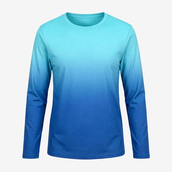 Ticikt Boys' Gradient Long Sleeve Rash Guard, UPF 50+ Kids' Sun Protection Swim Shirt,Light Blue