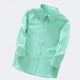 thumbnail image 1 of Ticikt Boys Long Sleeve Button Down Shirt, 3-16Y Kids Solid Color Formal Dress Shirt for School Uniform, Stage Performance, Wedding,Green, 1 of 4