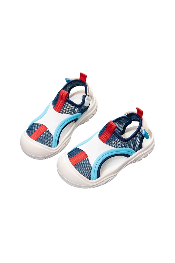 Boys Sandals Breathable Sports Shoes for Toddler Kids Lightweight Outdoor Play Beach Walking Soft Flexible Sole,Color:Blue