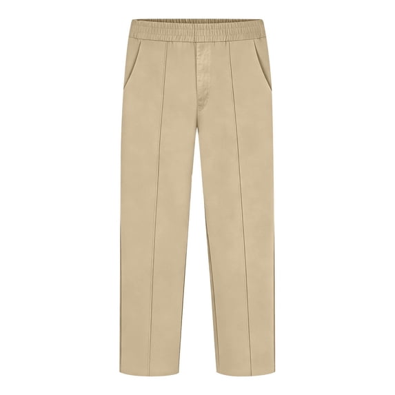 Ticikt Boys School Uniform Khaki Pant Stretch Elastic Waist Dress Pant,Color:Beige
