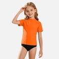thumbnail image 1 of Ticikt Boys' Short Sleeve Rash Guard, UPF 50+ Sun Protection Swim Shirt for Kids,Orange, 1 of 6