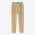 thumbnail image 1 of Ticikt Boys Straight Leg Dress Pants, Solid Formal Suit Trousers for School Uniform Piano Performance Kids Casual Dressy Long Pants,Khaki, 1 of 8