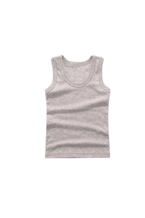 Boys Tank Top Undershirt Thin Layering Sleeveless Shirt for Toddlers Kids Children Summer Wear,Color:Grey