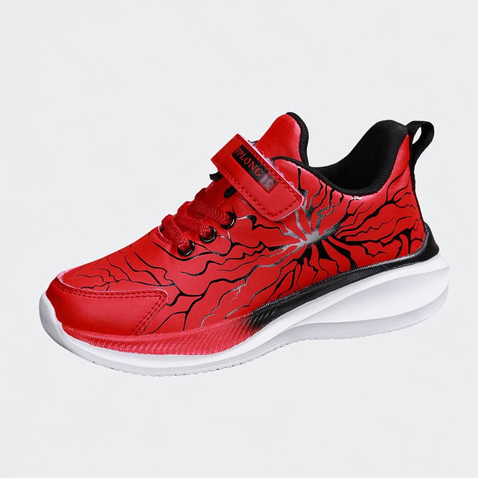 Ticikt Boys Waterproof Leather Sneakers, Hook & Loop Comfortable Fashion Athletic Sport Shoes for Kids 5-15 Years,Red,Size:6-7 Years