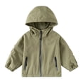 thumbnail image 1 of Ticikt Boys Windbreaker Jacket for Kids Lightweight Hooded Zipper Coat Outdoor Casual School Jacket for Boys 2-13Y,Color:Green, 1 of 1