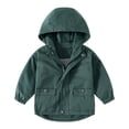 thumbnail image 1 of Ticikt Boys Windbreaker Jacket for Kids Lightweight Hooded Zipper Coat Outdoor Casual School Jacket for Boys 2-13Y,Color:Green, 1 of 3