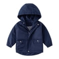 thumbnail image 1 of Ticikt Boys Windbreaker Jacket for Kids Lightweight Hooded Zipper Coat Outdoor Casual School Jacket for Boys 2-13Y,Color:Navy, 1 of 3