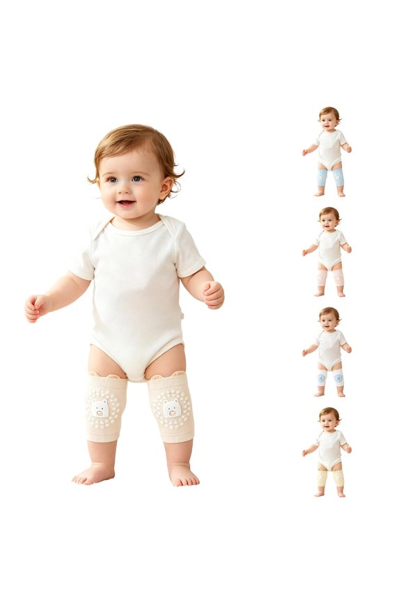 Ticikt Breathable Mesh Baby Knee Pads Socks for Crawling Walking,Khaki