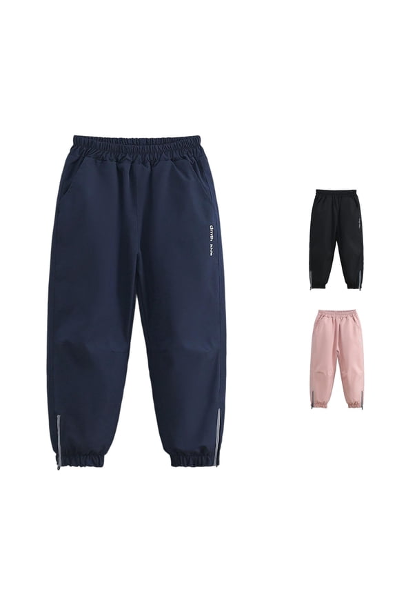Ticikt Breathable Outdoor Cargo Pants, Wind & Water Resistant Hiking Trousers for Youth Boys Girls Travel & Sports Wear,Navy