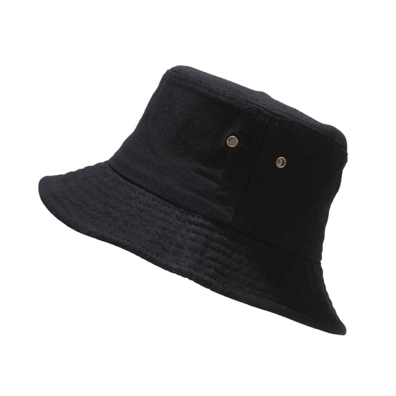 Ticikt Bucket Hat Unisex Pure Cotton & Denim UPF 50 Packable Summer Travel Beach Sun Hat,Color:Black