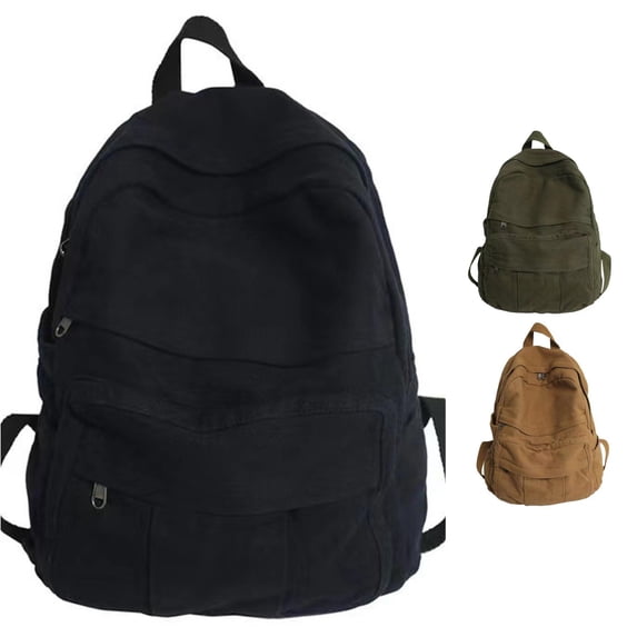 Ticikt Canvas Backpack for Women & Men, Retro Basic Backpack for High School/College Students Travel Laptop Bag