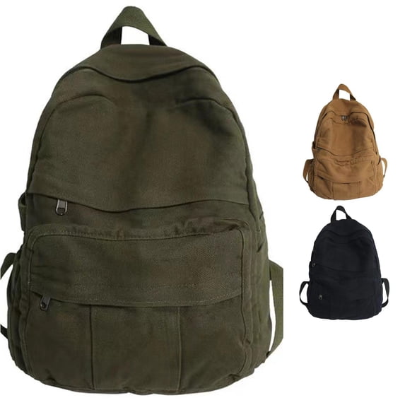 Ticikt Canvas Backpack for Women & Men, Retro Basic Backpack for High School/College Students Travel Laptop Bag