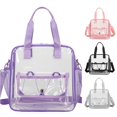 thumbnail image 1 of Ticikt Clear Tote Bag, Multi Pocket Waterproof Transparent Handbag with Detachable Strap for Beach Concert Travel, 1 of 9