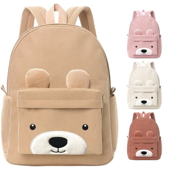 Ticikt Corduroy Backpack Student Cartoon Backpack Cute Animal Backpack Backpack