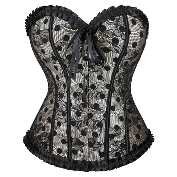 Ticikt Corset Top, Bustier for Women Open Front Flower Elegent Burlesque,Beige