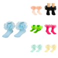 thumbnail image 1 of Ticikt Cotton Girls Lace Ankle Socks, Solid Color Ruffle Frilly Thin Socks for Little Girls Party Daily Wear,Blue, 1 of 3