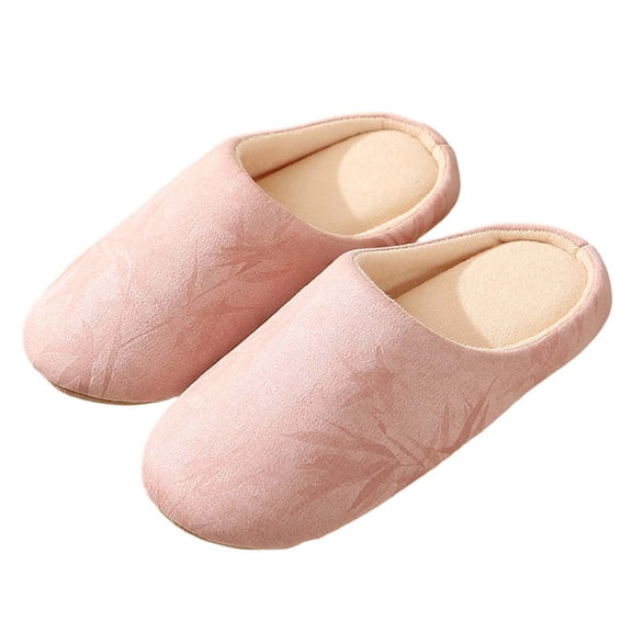 Ticikt Cozy Indoor Japanese Slippers for with Machine Washable Fabric Sole Quiet Soft Soled Home Slippers for Couples and Family Use,Color:Pink,Size:6