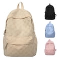 thumbnail image 1 of Ticikt Embossed Checkerboard Backpack, Large Capacity Minimalist Casual Daypack for Men Women School Travel, 1 of 6