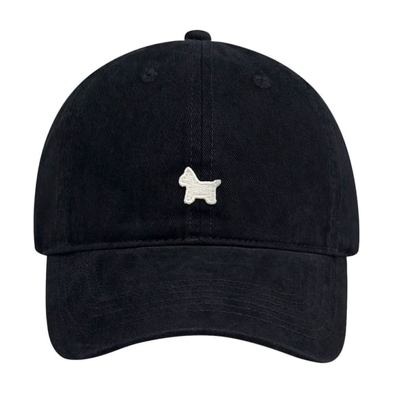 Ticikt Embroidered Baseball Cap Adjustable Cute Animal Pattern Washed Distressed Denim Baseball Hat for Women Men