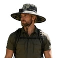 thumbnail image 1 of Ticikt Extra Wide Brim Solar Fan Hat, Mens Fishing Hiking Hat, Neck Flap Sun Hat, Solar Powered Cooling Cap Fisherman Hats,Color:Army Green, 1 of 3