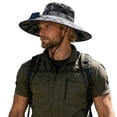 thumbnail image 1 of Ticikt Extra Wide Brim Solar Fan Hat, Mens Fishing Hiking Hat, Neck Flap Sun Hat, Solar Powered Cooling Cap Fisherman Hats,Color:Black, 1 of 4