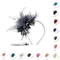 thumbnail image 1 of Ticikt Fascinators Hat for Women, Tea Party Hat Floral Lace Headband for Wedding Cocktail Party Dress Up,Grey, 1 of 4