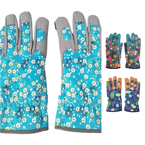 Ticikt Floral Gardening Gloves, Puncture‑Resistant Wear‑Proof Work Gloves for Planting Pruning for Men Women Pruning And Outdoor Yard Tasks,Grey